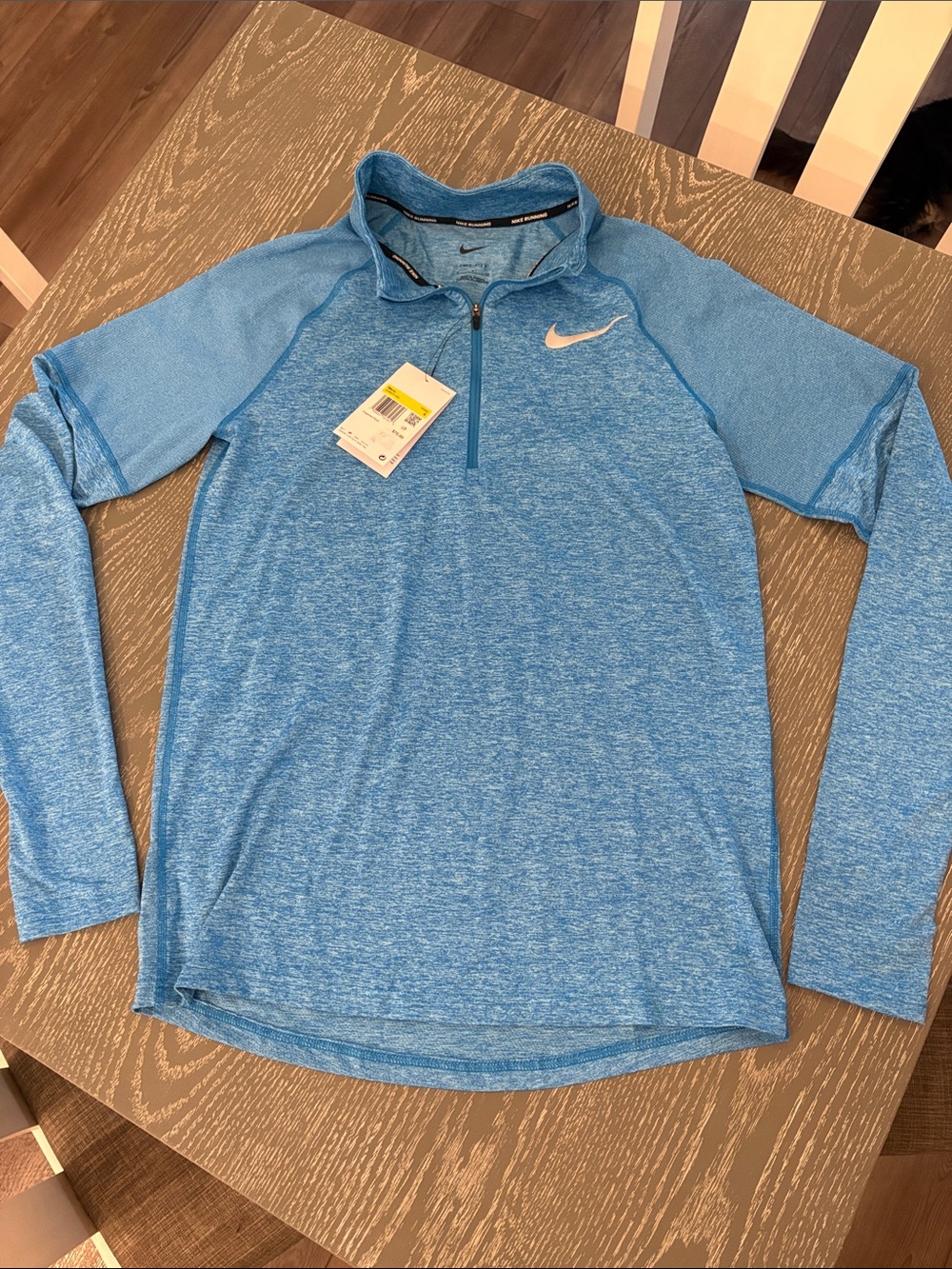 Nike Men’s Blue Quarter-Zip Long Sleeve Rash Guard